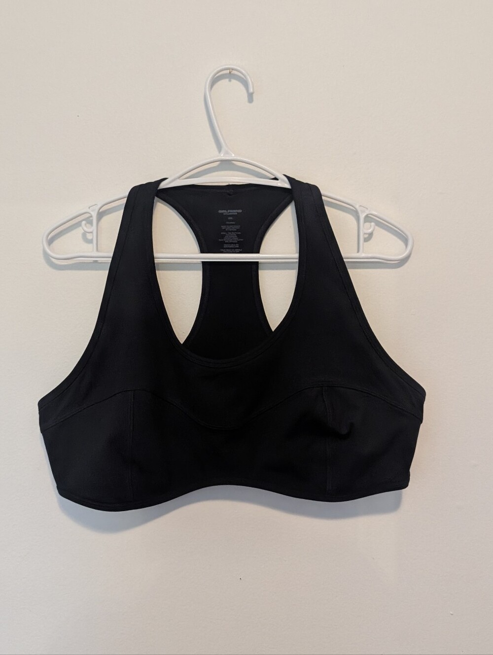 Girlfriend Collective Black Compressive Racerback Sports Bra Plus Size XXL